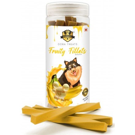Fruity Fillets™ Exotic Premium Treats, Dental Chew Sticks, Best for Oral Health, 120 GMS (Banana)