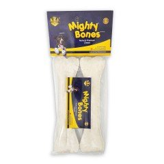Mighty Bones™ Rawhide Pressed Dog Chew Bone for All Life Stages | Rich in Calcium & Protein | Natural Product | Makes Teeth & Gums Healthy | Long Lasting Treats | Vet Recommended, 10 inches - Pack of 2