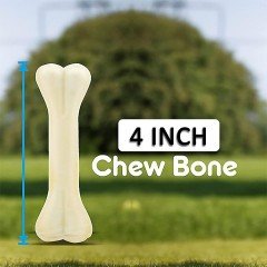 Mighty Bones™ Rawhide Pressed Dog Chew Bone for All Life Stages | Rich in Calcium & Protein | Natural Product | Makes Teeth & Gums Healthy | Long Lasting Treats | Vet Recommended, 4 inches - Pack of 7