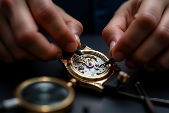 Watch expert examining a luxury watch