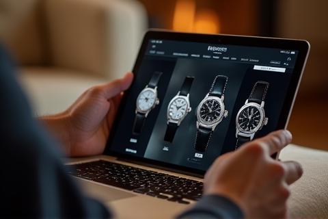 Person browsing watches online